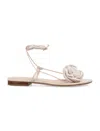 Magda Butrym Flat Sandal Crochet Flowers In Cream