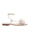 Magda Butrym Flat Sandal Crochet Flowers In Neutrals