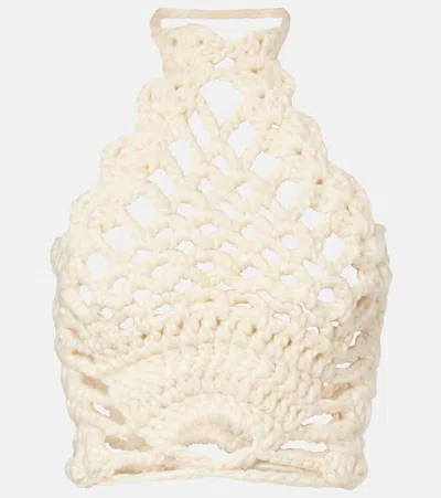 Magda Butrym Crochet Halterneck Top In Neutral