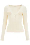Magda Butrym Crochet Insert Cardigan With Eight In Cream