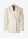 Magda Butrym Crochet Lace Blazer In White