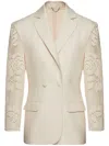 Magda Butrym Lace Crochet Hourglass Blazer In Neutral