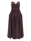 Magda Butrym Flared Skirt Lace Trim Ruched Dress