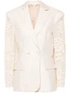 Magda Butrym Lace Crochet Hourglass Blazer In Neutral