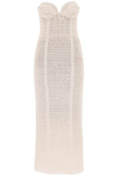 Magda Butrym Crochet Maxi Dress In Seven In 白色，中性