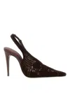 Magda Butrym Open Knit Slingback Stiletto In Brown