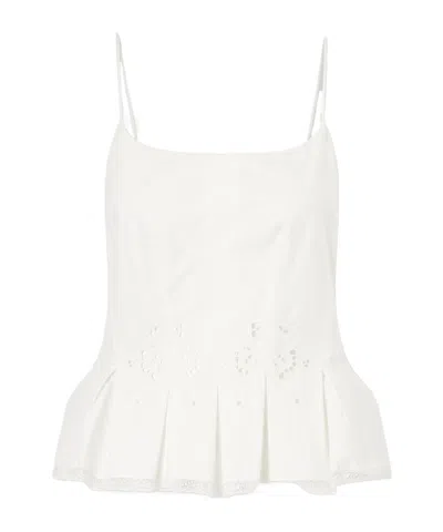 Magda Butrym Crocheted Cotton Corset Top In White