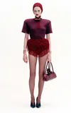 Magda Butrym Crocheted Cotton Mini Skirt In Burgundy