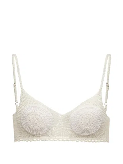 Magda Butrym Crochet-knit Bra In White