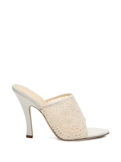 Magda Butrym Crochet-knit Open-toe Mules In White