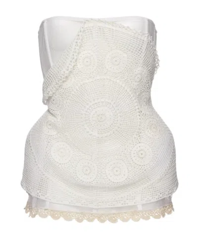 Magda Butrym Crochet-overlay Corset In White