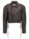 Magda Butrym 19 Side-zip Lace-up Leather Jacket In Brown