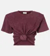 Magda Butrym Cropped Cotton-blend T-shirt In Multi
