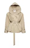 Magda Butrym Cropped Cotton-blend Trench In Neutral