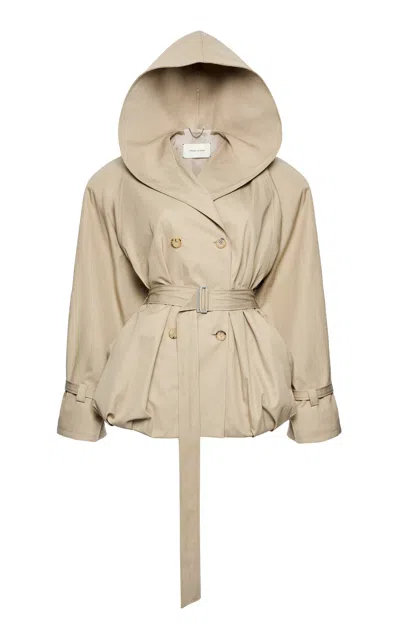 Magda Butrym Cropped Cotton-blend Trench In Neutral