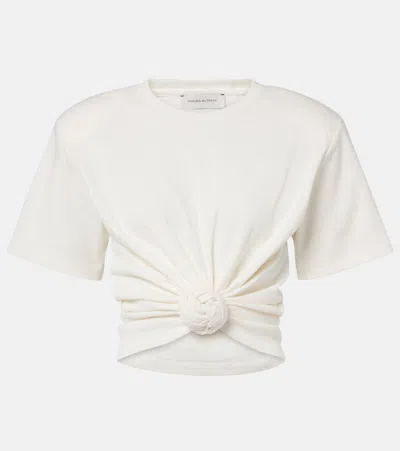 Magda Butrym Cropped Cotton-blend T-shirt In Red