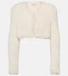 Magda Butrym Cropped Fleece Cardigan In White