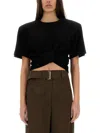 Magda Butrym Cropped Knotted T-shirt With Twist Design