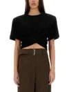 Magda Butrym Cropped Knotted T-shirt With Twist Design