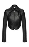 Magda Butrym Cropped Leather Jacket In Black