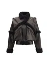 Magda Butrym Shearling-trimmed Bomber Leather Jacket In Brown