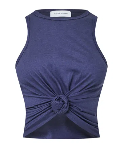 Magda Butrym Cropped Sleeveless Tank Top In Blue