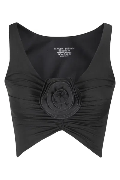 Magda Butrym Cropped Swim Top - Black