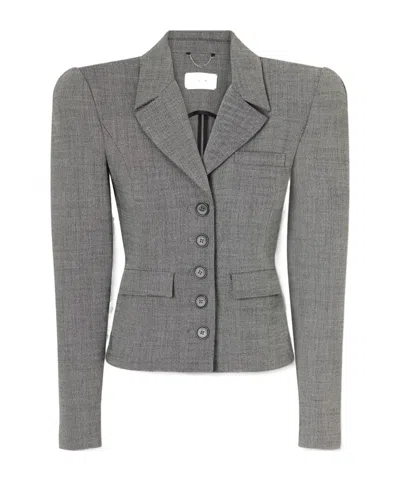 Magda Butrym Cropped Wool-blend Blazer In Gray