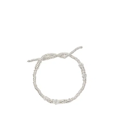 Magda Butrym Crystal Decorative Necklace In Silver