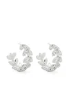 Magda Butrym Crystal Hoop Earrings Leaf Embellishments In Silver