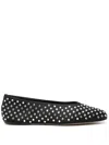 Magda Butrym Black Satin Ballerinas In Black