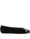 Magda Butrym Crystal-embellished Ballet Flats In Black