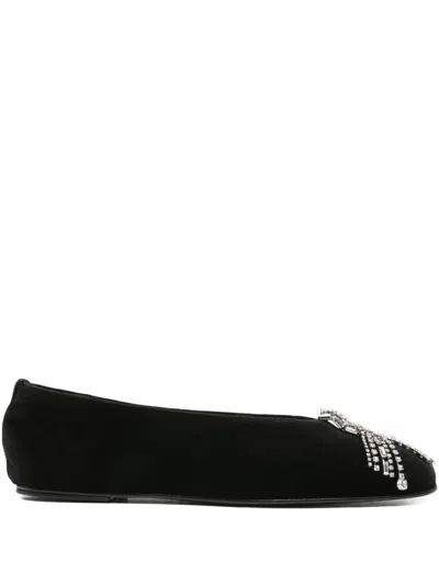 Magda Butrym Crystal-embellished Ballet Flats In Black