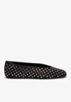 Magda Butrym Black Satin Ballerinas In Black
