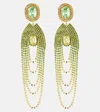 Magda Butrym Crystal-embellished Clip-on Earrings In Green