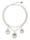 Magda Butrym Crystal-embellished Double-chain Necklace In Metallic