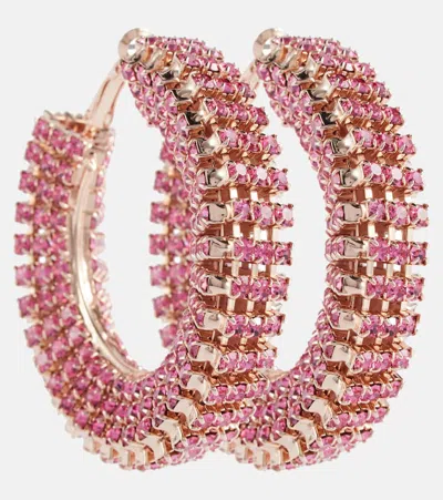 Magda Butrym Crystal-embellished Hoop Earrings In Pink