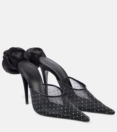 Magda Butrym Crystal-embellished Mesh Pumps In Black