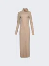 Magda Butrym Crystal Embellished Open-back Gown In Beige