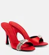 Magda Butrym Crystal-embellished Satin Mules In Red