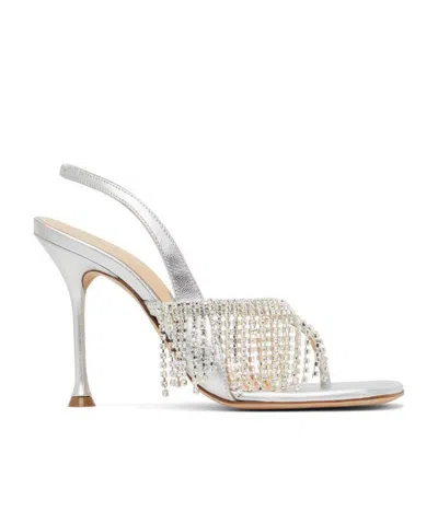 Magda Butrym Embellished Leather Thong Sandals In 1495 Silver