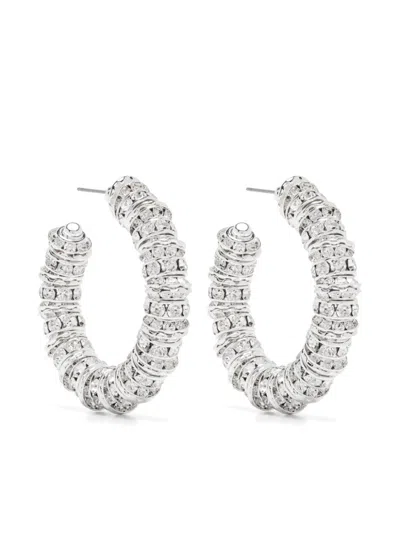 Magda Butrym Crystal Hoop Earrings In 银色