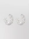 Magda Butrym Crystal Hoop Earrings Leaf Embellishments