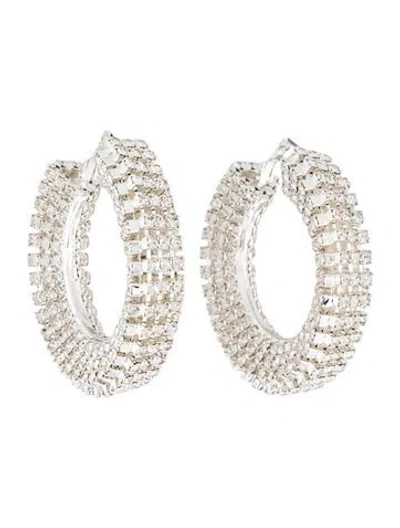 Pre-owned Magda Butrym Crystal Hoop Earrings In Multicolor