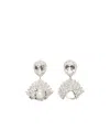 Magda Butrym Crystal Mesh Pearl Earrings In White