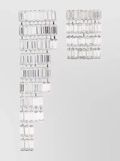 Magda Butrym Crystal Rectangle Dangle Asymmetrical Earrings