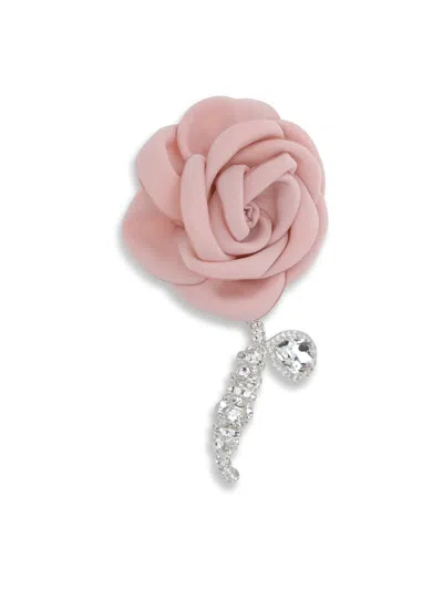 Magda Butrym Crystal Rose Drop Single Earring In Pink