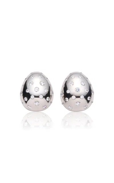 Magda Butrym Crystal-studded Dome Earrings In Silver