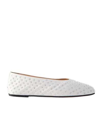 Magda Butrym Crystal-embellished Ballet Flats In White