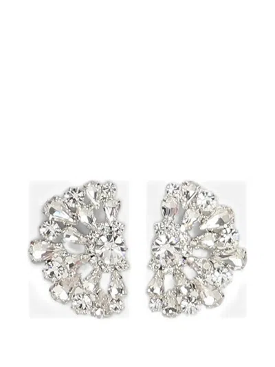 Magda Butrym Crystal-embellished Fan-shaped Earrings In Silver